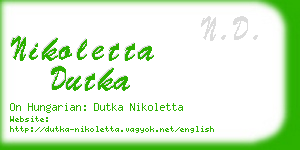 nikoletta dutka business card